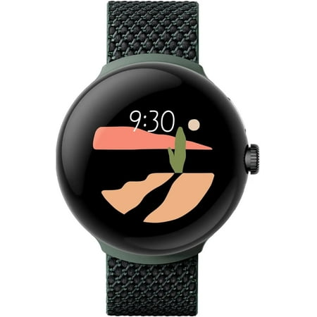 Google Pixel Watch 41mm Smartwatch with WiFi, GPS, BT and Heart Rate Monitor in Bulk Packaging (Black Green)