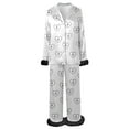 thumbnail image 4 of Bibifish Womens Pajama Sets Base Heart & Bow Printed Long Sleeve Sleepwear Sets Button Down Pj Top With Elastic Waist Pants Elegant Cute 2 Piece Pj Sets, 4 of 5