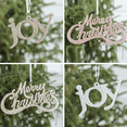 thumbnail image 5 of 6 piezas de adornos colgantes con purpurina y letrero de palabras navideñas, para decoración del hogar, pared, árbol y ventana, 5 of 5
