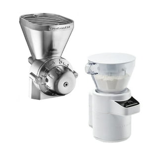 KitchenAid KSMSFTAQ Sifter + Scale Attachment, White & Ice Cream Maker  Stand Mixer Attachment, 2 Quart, White