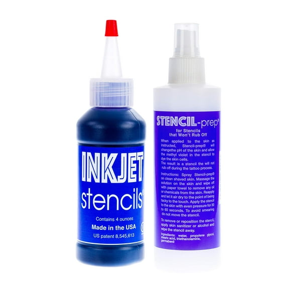 Tattoo Inkjet Stencil Ink & Smudge-Proof Tattoo Stencil Transfer Spray Bundle