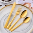 thumbnail image 6 of XTEILC Gold Silverware Set for 6 Flatware Set Stainless Steel Dinnerware Set 24-Piece Cutlery Set, 6 of 7