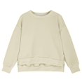 thumbnail image 6 of Kids' Sweatshirt Side Slit Dropped Shoulder Crewneck Long Sleeve Casual Pullover Basic Comfortable Solid Color Fall Top, 6 of 6