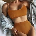 thumbnail image 1 of ylioge Womens Two Piece Swimsuits Tankini Ribbed Built in Removeable Bras Bikini Bathing Suits Ladies Solid High Waisted Swimsuit, 1 of 7