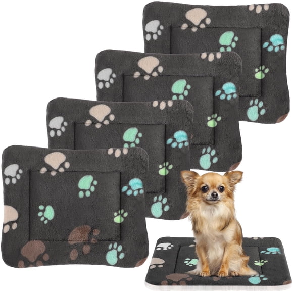 Pack de 4 alfombrillas Tuanse para mascotas, de forro polar reversible, 58 x 46 cm