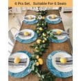 thumbnail image 4 of 13 Inch Round Placemats Set of 4, Blue Coastal Non Slip Heat Insulation PP Table Mats, Starfish Coral Summer Beach Ocean Washable Place Mats for Kitchen Dining Party Table Decor, 4 of 7