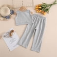thumbnail image 6 of toraway Girls Outfits Size 14-16 Dressy Summer Children's Clothes 2023 New Girls Fashion Casual Sleeveless Vest Solid Color Suit Wind Two Piece Set 4-5 Years, 6 of 6