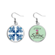 thumbnail image 1 of Marruecos decorativos patron de flor azul Colgante decorativo temporada pendientes de primavera joyas Unbranded M, 1 of 3