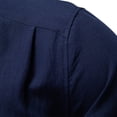 thumbnail image 4 of Mens 100% Cotton Oxford Shirt Long Sleeve formal Cuba Dress Shirts for Men Button Down Work Casual Shirt Size 2XL Navy, 4 of 7