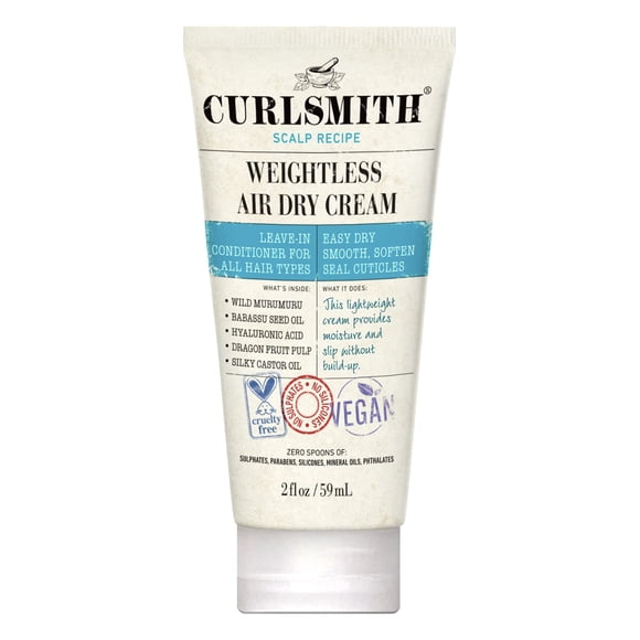 Curlsmith - Weightless Air Dry Cream - Vegan Leave-In Conditioner for Any Hair Type, Smooths Hair (2fl.oz)