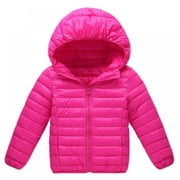 Toddler Winter Children Girls Boys Light Thin Hooded Coat Casual Solid Color Outerwear Warm Coats Children for 2-7 T