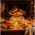 thumbnail image 7 of Halloween Fall Pumpkin  Lamp,Sparkling Glass Pumpkin Night Lantern,6.6x5.5 inch Light Up Pumpkin Decor,A, 7 of 7