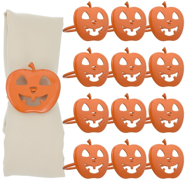 12 anillos para servilletas de calabaza de Halloween para restaurantes y hoteles.