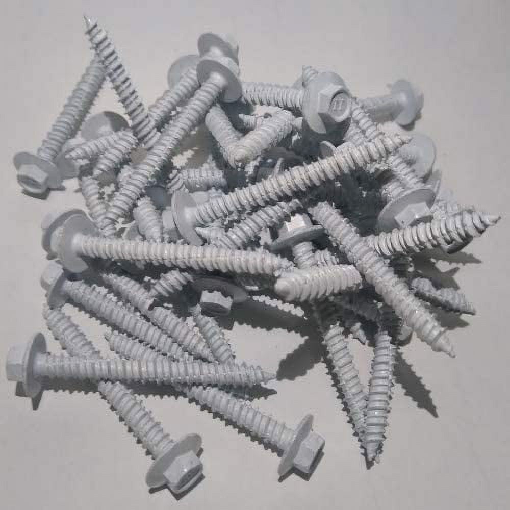 1/4" x 1-3/4" White Phillips Flat Head Concrete Screws (100 pcs.)