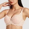 thumbnail image 5 of MELENECA Women's Plus Size Minimizer Bras Full Coverage Lace Unlined Underwire Bra Beige 44B, 5 of 6