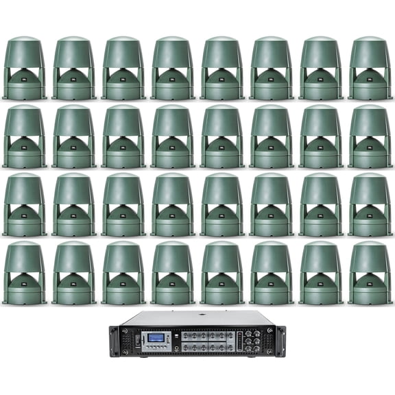 (32) JBL CONTROL 85M 5.25" Commercial 70v In-On Ground Landscape Speakers Amp