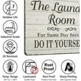 thumbnail image 5 of Laundry Room Wall Sign, “For Same Day Service, Do It Yourself” Vintage Metal Sign, 12 x 8 inch, 40 mil Laminated Rustproof Aluminum, Funny Laundry Décor, Wooden Pattern, 5 of 6