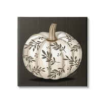 Stupell Industries Leaf Patterned Fall Pumpkin Graphic Art Gallery Wrapped Canvas Print Wall Art, Design by Elizabeth Tyndall