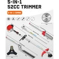 thumbnail image 3 of 52cc 5 in 1 2-Stroke Gas String Trimmer with Gas Hedge Trimmer,Brush Cutter Gas Powered,Gas Weed Eater for Weeds and Grass, 3 of 8
