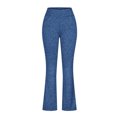 thumbnail image 2 of ZOIGHDA Womens Flare Yoga Pants High Rise Stretch Bootcut Leggings with Pockets Solid Athletic Sports Workout Pants(Blue,Small), 2 of 4