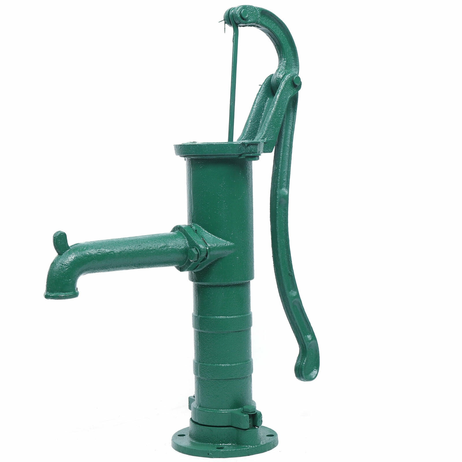 Cncest Hand Pump Outdoor Patio Pond Well Jug Press Suction Cast Iron, Green