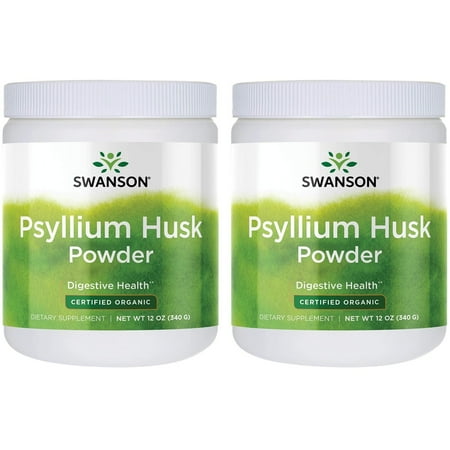 Swanson Certified Organic Psyllium Husk Powder 12 Ounce (340 g) Pwdr (2 Pack)