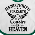 thumbnail image 4 of Inktastic Handpicked for Earth by My Cousin in Heaven with Angel Wings Boys or Girls Baby Bib, 4 of 4