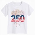 thumbnail image 5 of kpoplk Girls Summer Patriotic Shirts 250Th America Anniversary T-Shirt USA Flag Print Tee Casual Tops(White,11-12 Y), 5 of 5