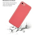 thumbnail image 4 of Case for iPhone SE 2022 5G/iPhone 7/iPhone 8/iPhone SE 2020, Slim Soft Liquid Silicone Phone Case with Tempered Glass Back Fashion Hand Strap Shockproof TPU Bumper Cover - Glass Red, 4 of 15