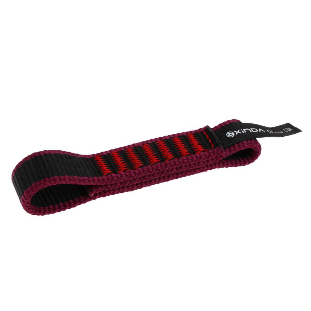 22KN Rock Climbing Quick Draw Sling Carabiner Webbing Strap Rescue 11cm Red 