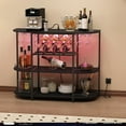thumbnail image 3 of imerelez Coffee Bar Cabinet with LED Light and Power Outlet, Wood Coffee Bar Table with Wine and Storage for Living Room Kitchen Buffet Sideboard for Dining Room, Living Room, Hallway, 3 of 6