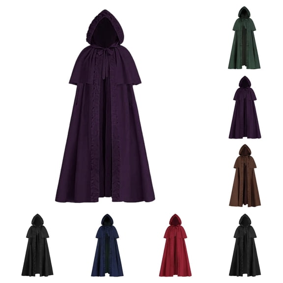 SAWOBUUN Medieval Hooded Cloak Renaissance Cape for Men and Women Halloween