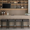 Bar Stools 24 inch Counter Height Bar Stools Modern PU Leather Upholstered Saddle Stools with