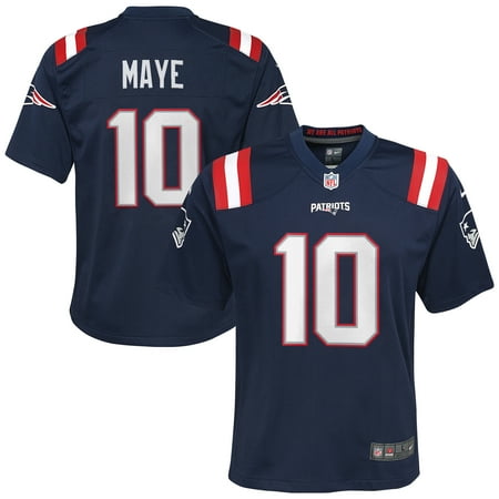 Youth Nike Drake Maye Navy New England Patriots Game Jersey