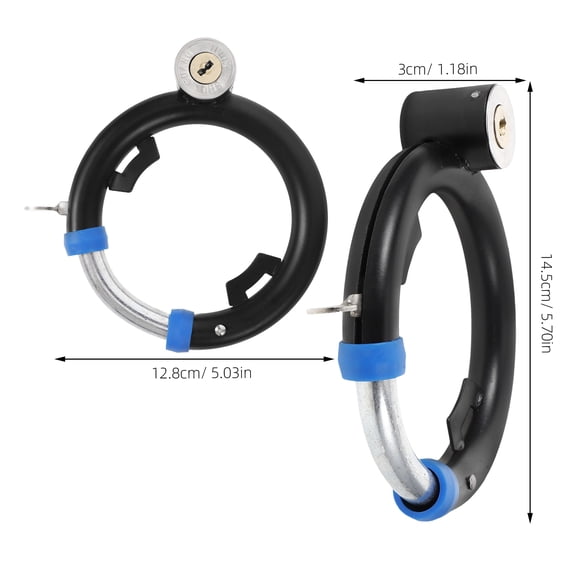 WRISTBIQUE Heavy Duty Lock Set, Anti-Theft Black Stainless Steel Bike Security Cable