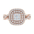 thumbnail image 3 of 1 Carat Prong Set Diamond Halo Engagement Ring in 14K Rose Gold (Ring Size 9.25), 3 of 4