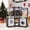 Brown, variant on LAZY BUDDY Wooden Kids Corner Play Kitchen, Toodler Kitchen Playset Pretend Cooking Toy with 9 Accessories