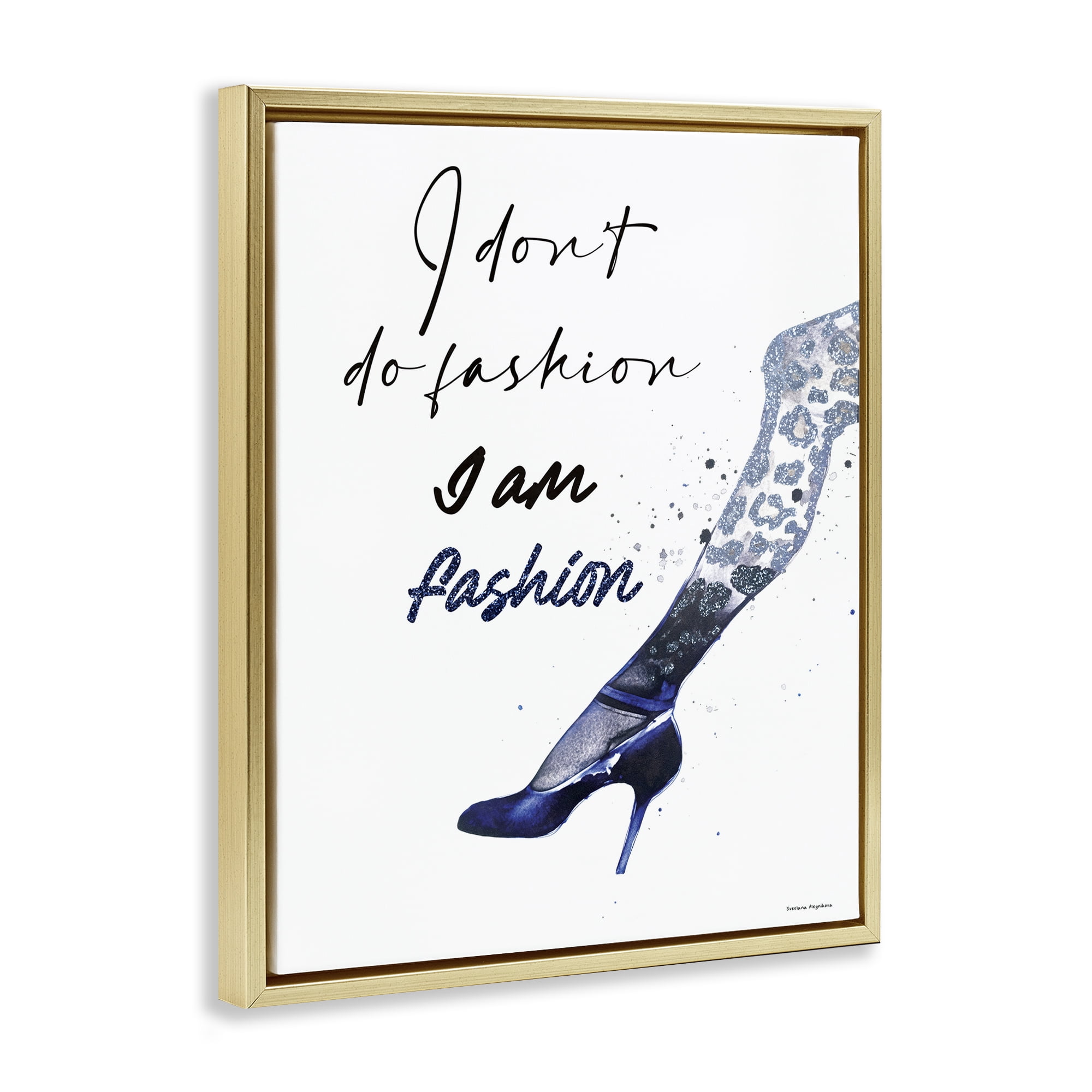Stupell Industries Trendy I Am Fashion Gold Framed Floater Canvas Wall Art, design by Svetlana Aleynikova