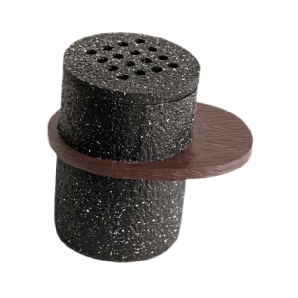 Quemador de incienso árabe, adorno aromático de resina, soporte para cono de incienso para habitación y oficina. L Negro