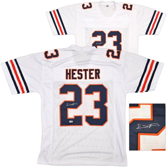 Chicago Bears Devin Hester Autographed White Jersey Beckett BAS QR 250273