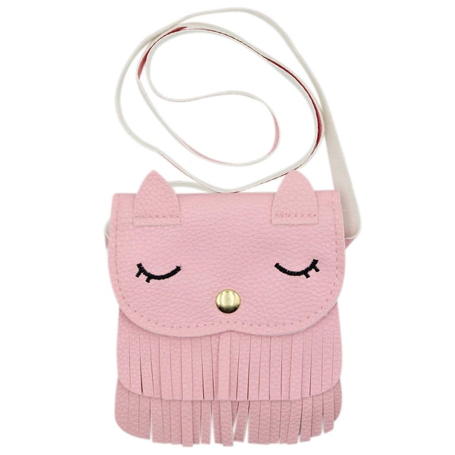 Monedero MOSSTYUS con borlas con forma de gato lindo, bandolera, gris