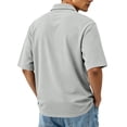 thumbnail image 5 of Men's Short Sleeve Polo Shirt with Chest Pocket, Relaxed Fit Breathable Business Casual Golf Tee for Men Light Gray L, 5 of 10