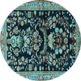 thumbnail image 1 of Ahgly Company Indoor Round Animal Light Blue Traditional Area Rugs, 8' Round, 1 of 4