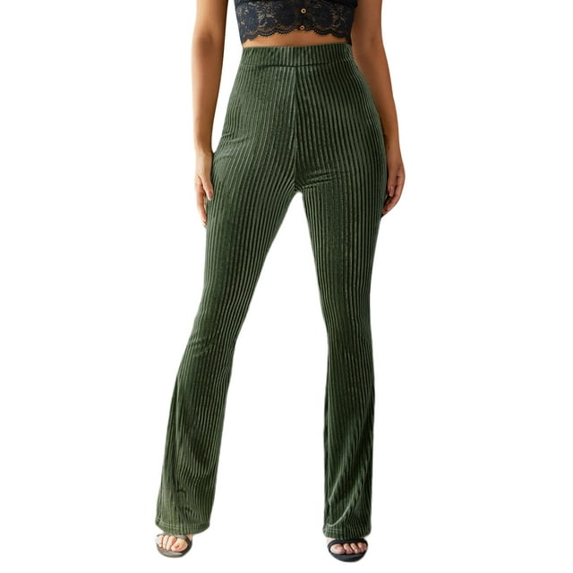 Mialoley Women's Bootcut Yoga Pants Tummy Control Workout Bootleg Velvet Lounge Active Trouser Sweatpants