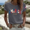 thumbnail image 2 of MEICHEN Women's Retro Statue of 250Th Anniversary Casual T Shirt Flag Patriotic Shirt Summer Fashion Clothing for Women, 2 of 4
