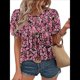 thumbnail image 3 of Blusas Informales de Negocios para Mujer, Moda de Verano, Camisetas con Mangas 3/4 con Volantes, Blusa Tipo Túnica Elegante e Informal. Rosa XXL, 3 of 6