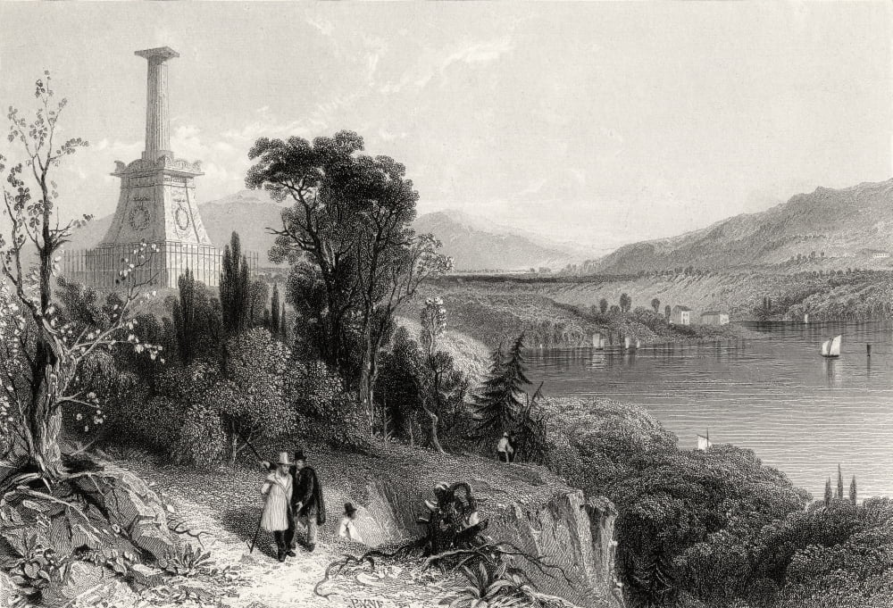 Kosciuskos Monument West Point Usa Tadeusz Kosciuskos Also Spelled Thaddeus 1746-1817 Polish Army Officer Statesman And American Hero From A 19Th Century Print Engraved By R Wallis After W H Bartlett