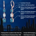 thumbnail image 2 of Gem Stone King 18K Rose Gold Plated Silver London Blue Topaz 3 Stone Dangle Earrings for Women (6.20 Cttw, Gemstone November Birthstone, Oval 8X6MM, 7X5MM and 6X4MM), 2 of 6