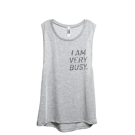 I Am Very Busy Women's Fashion Sleeveless Muscle Tank Top Tee Sport Grey X-Large