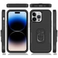 thumbnail image 2 of TUFF Shockproof Hybrid Armor Case with Ring Grip for iPhone 15 - Black, 2 of 10